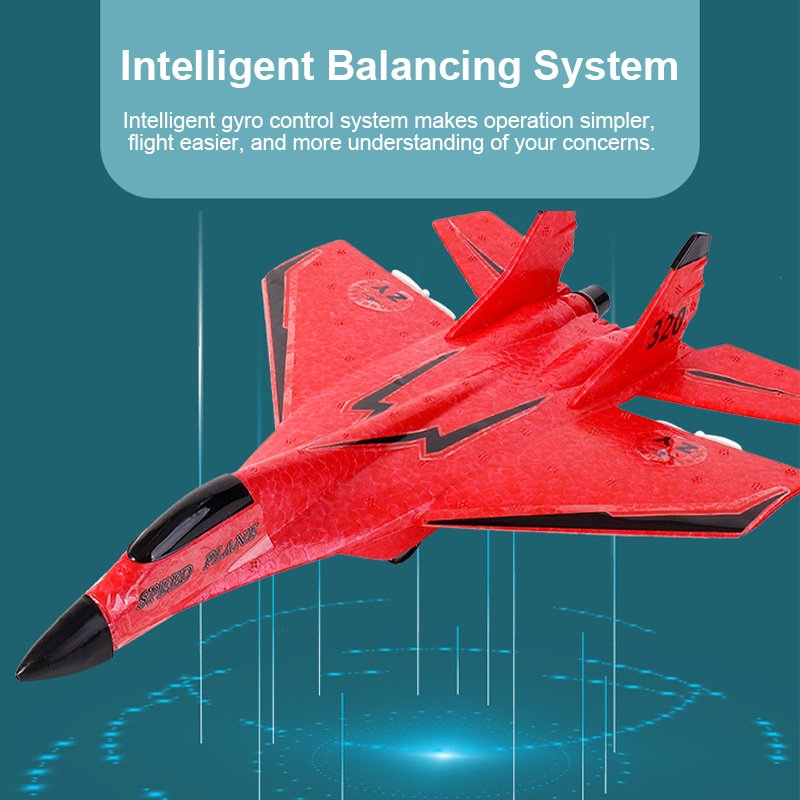 2.4G Hand Throwing Foam Airplane Model ZY-320 RC Glider Drone Outdoor Remote Control Jet Fighter Plane For Adults