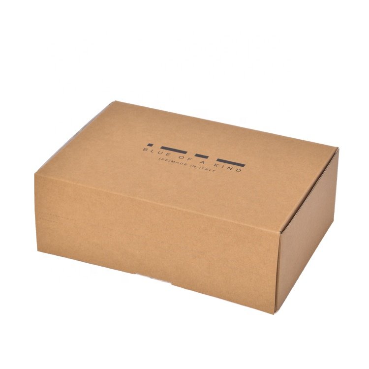 Custom Logo Mailbox Brown Recyclable Self Seal Tear Postal Mailer Packaging Box Corrugated Paper Shipping Boxes for Shoes
