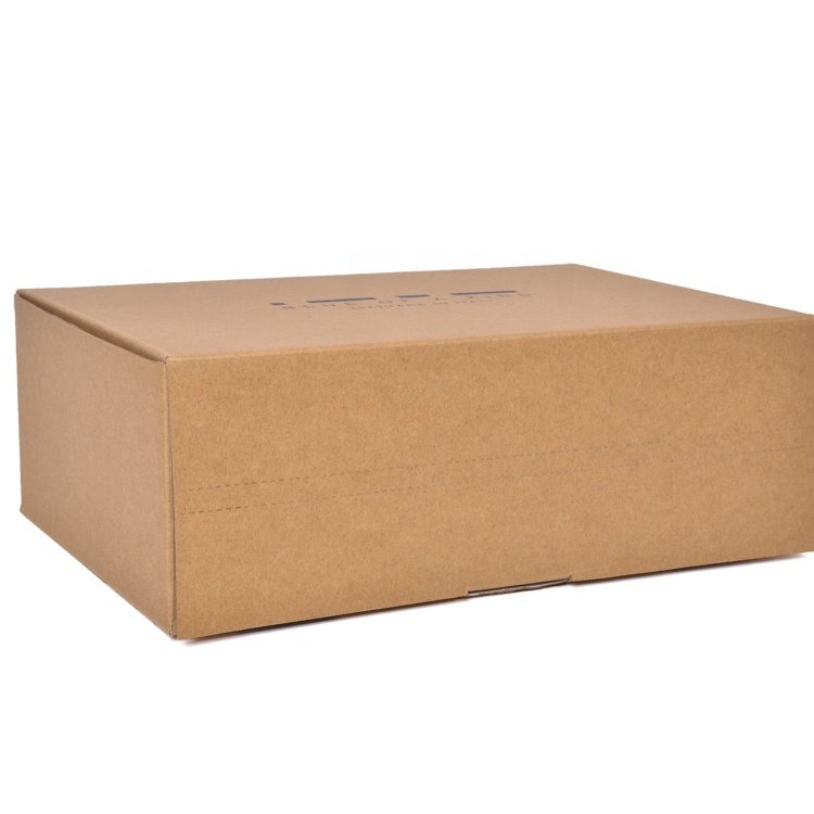 Custom Logo Mailbox Brown Recyclable Self Seal Tear Postal Mailer Packaging Box Corrugated Paper Shipping Boxes for Shoes
