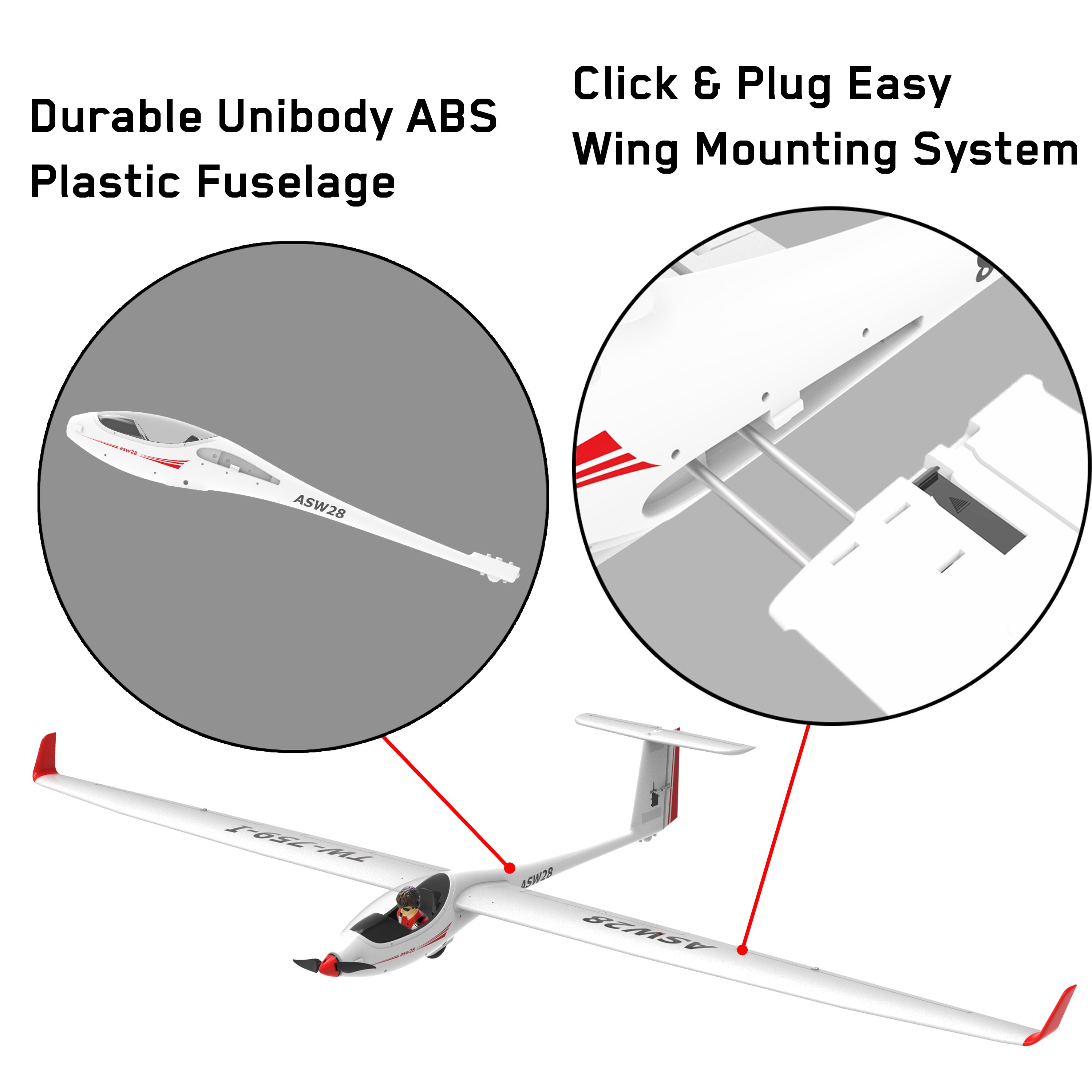 Volantex ASW28 PNP glider airplane High quality rc planes for adults