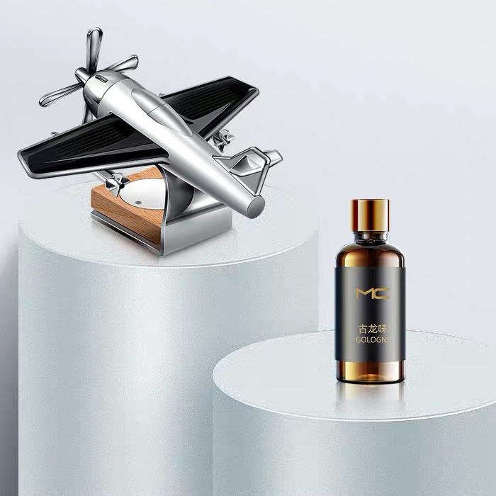 Solar Energy Aircraft Car Perfume High-Grade Jewelry Car Solid Incense Smoked Car Rotating Decorative Lasting Light Fragrance