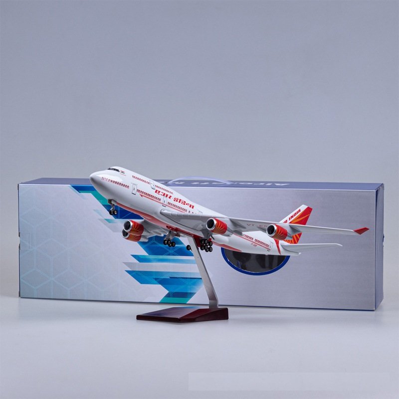 India B747 LED aircraft model voice control passenger aircraft model 1:150 passenger aircraft simulation model 47cm