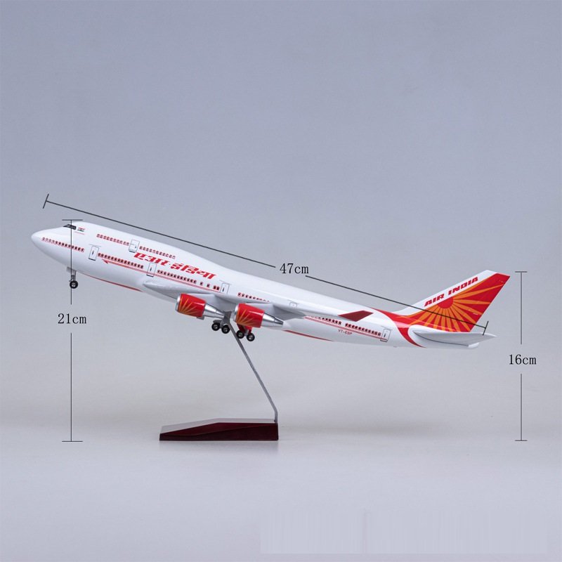 India B747 LED aircraft model voice control passenger aircraft model 1:150 passenger aircraft simulation model 47cm
