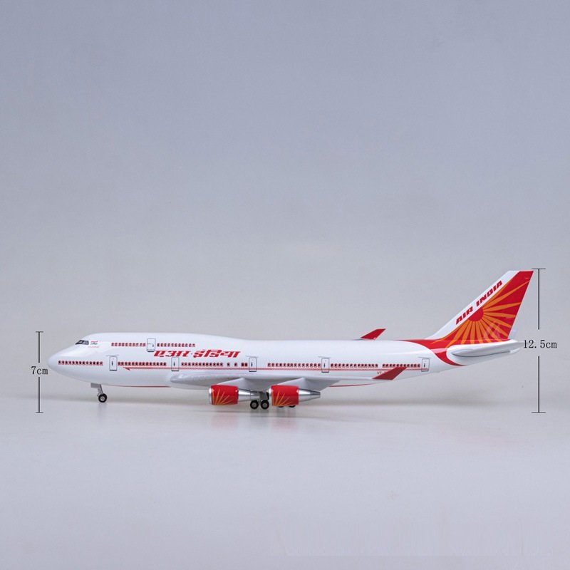India B747 LED aircraft model voice control passenger aircraft model 1:150 passenger aircraft simulation model 47cm