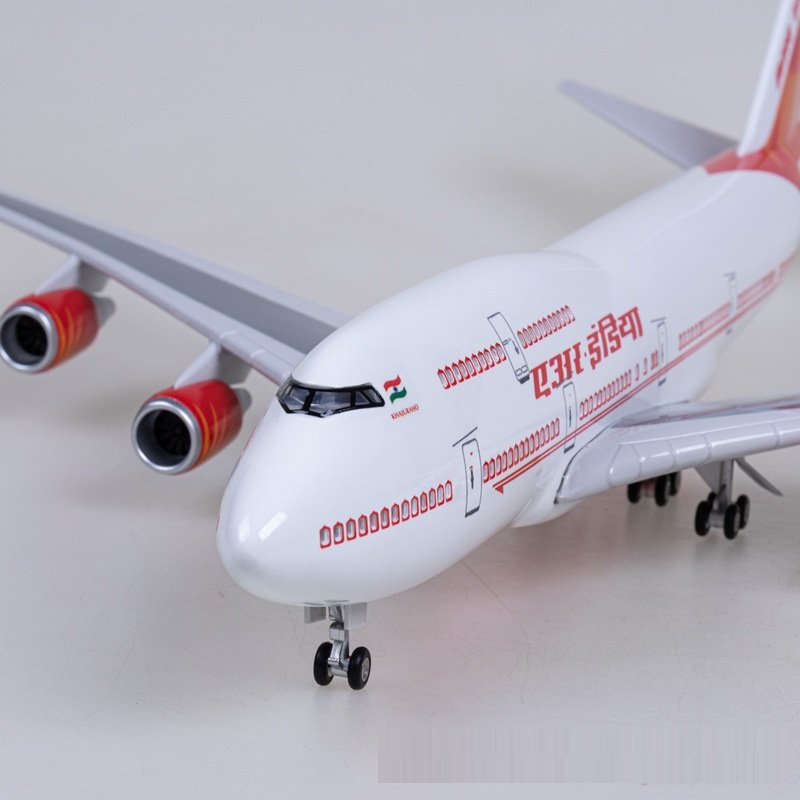 India B747 LED aircraft model voice control passenger aircraft model 1:150 passenger aircraft simulation model 47cm