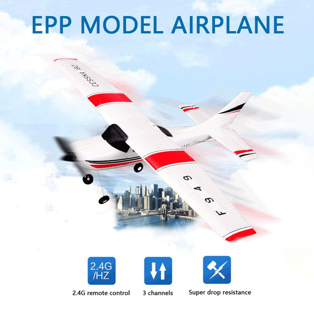 HOSHI WLtoys F949 RC Airplane 2.4G 3D6G 3Ch Fixed Wing Plane Outdoor Toys Drone RTF Upgrade Version Digital Servo F949S