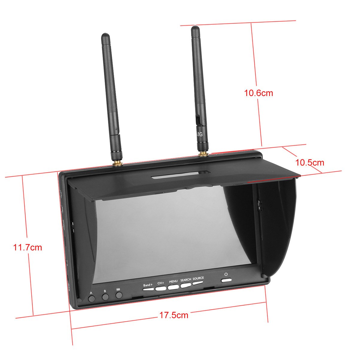LCD5802-D Aerial FPV Monitor 7-inch Screen DVR Recording Drone HD Outdoor Aircraft