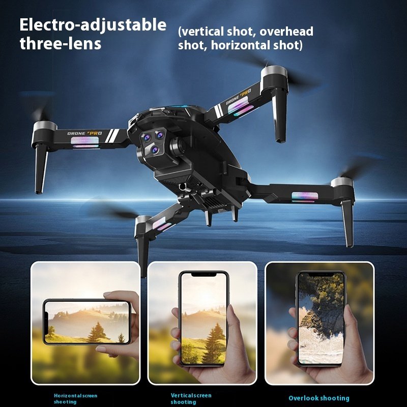 K706 Cross-Border Obstacle Avoidance Brushless Drone Three-Camera Optical Flow Positioning Four-Axis Remote Control Aircraft New