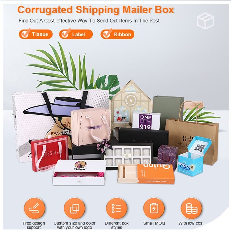 Packaging Pink Corrugated Paper Shipping Boxes Custom Printed Packaging Mailer Box With Logo