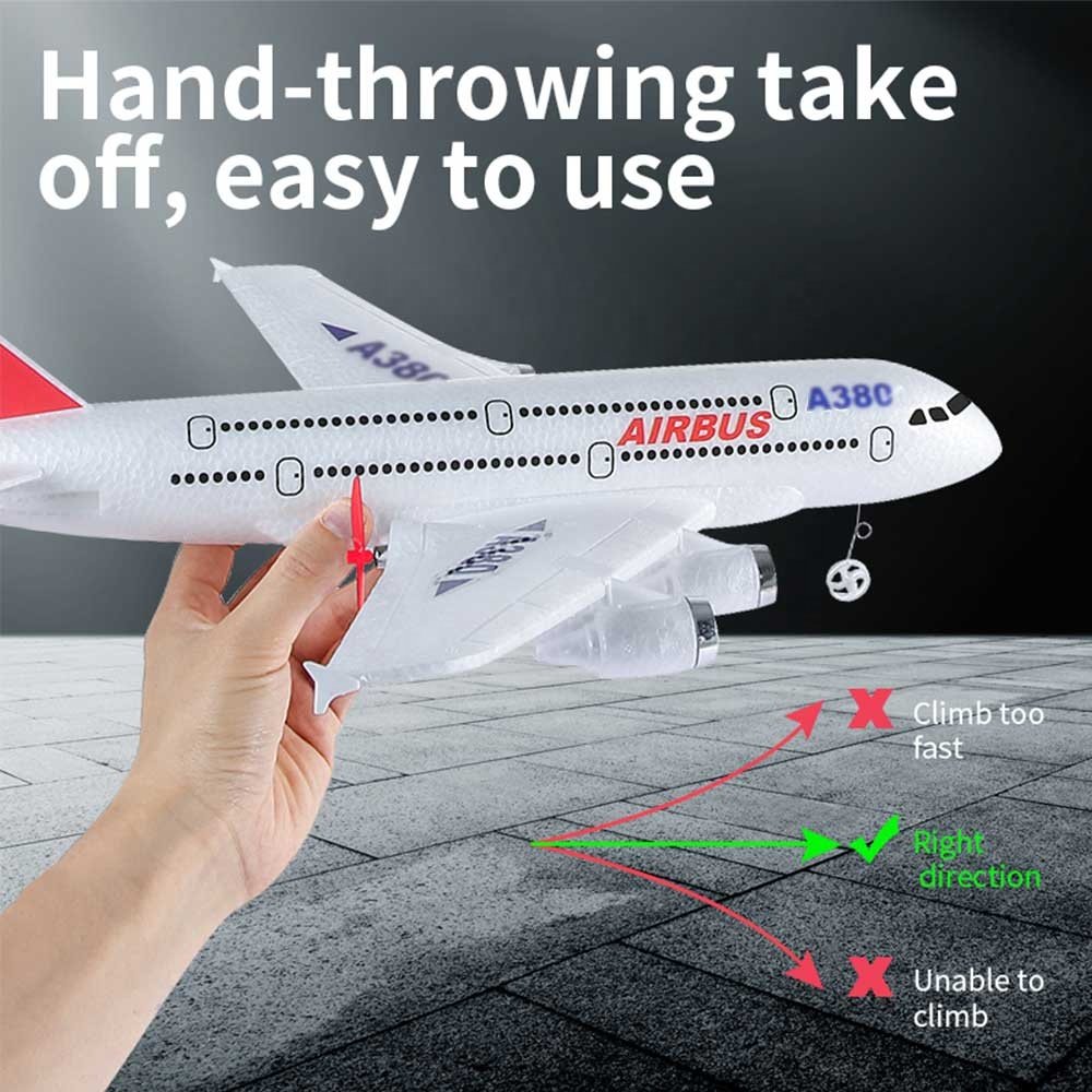 HW Hot selling EPP A 380 Rc airplane aircraft model fixed-wing glider anti-fall unbreakable flying rc airplane