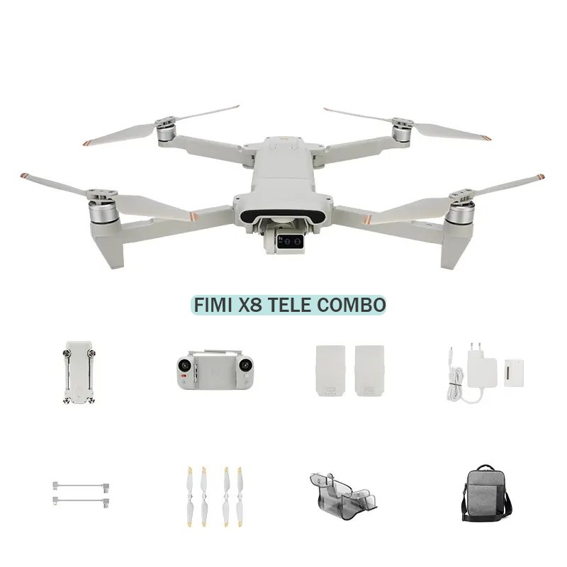 UAV Long Range Fimi X8 Tele Drone 30X Hybrid Zoom Timelapse Camera AI Super Night Video Beginner Drones