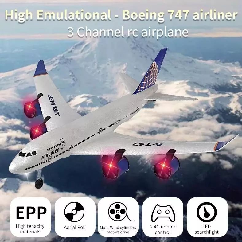Boeing747 3CH Model Flying Jet Airplane Juguet Avion A Control Planes Aircraft Rc Plane Big Ultralight Electric Toy