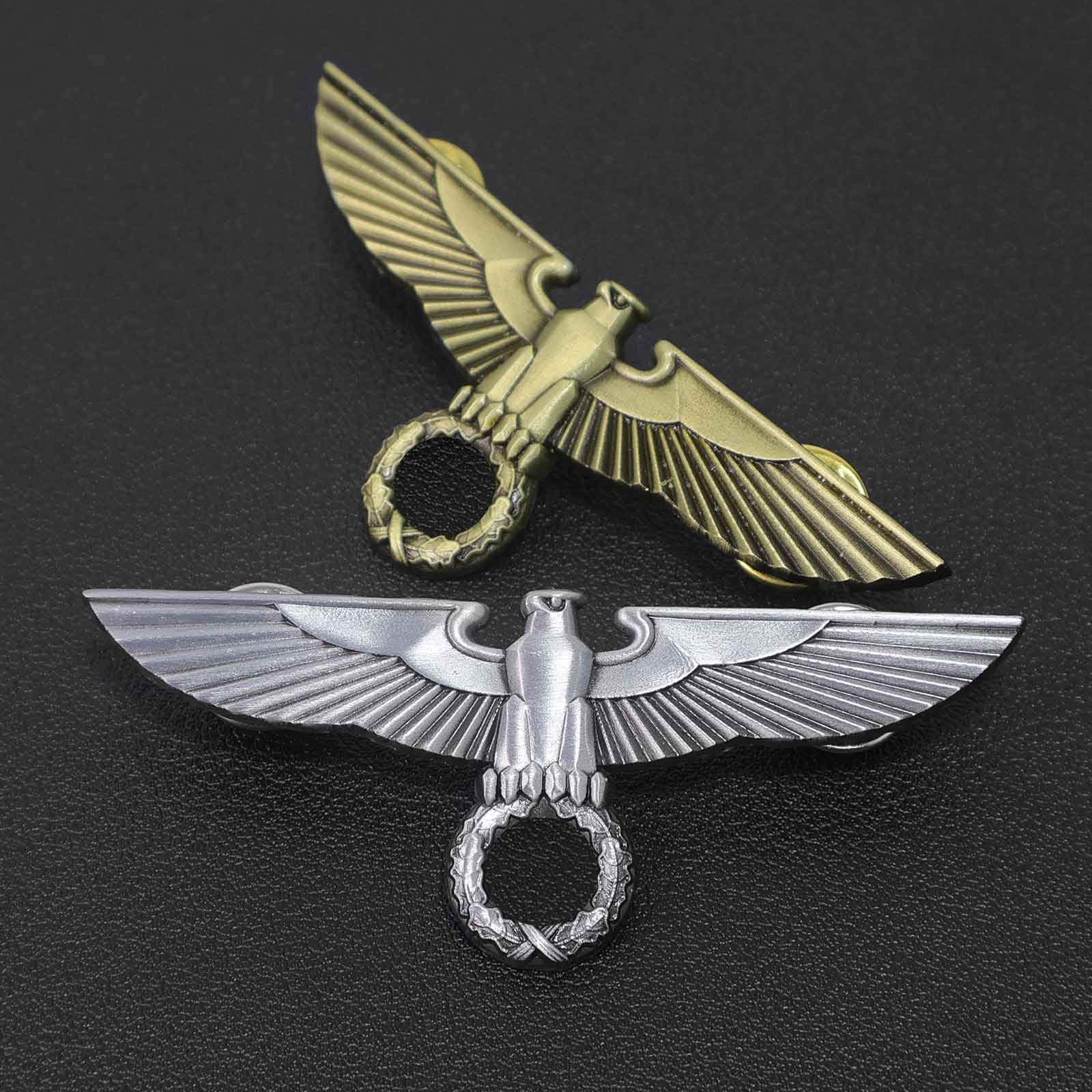 Custom Logo Metal 3D Shiny Gold Airplane Aviator Soft Enamel Aircraft Flight Eagle Pilot Wings Lapel Pin Badge For Uniform