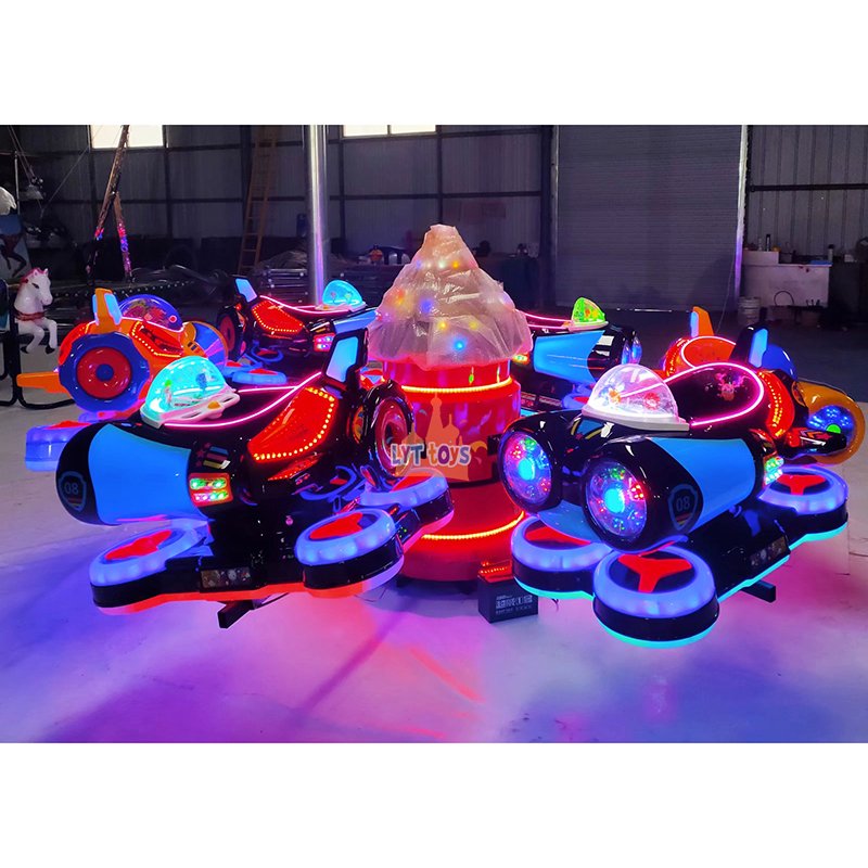 6 Seat Aircraft Spaceship Backyard Mini Carousel Kiddie Ride On Plane Merry Go Round For Sale