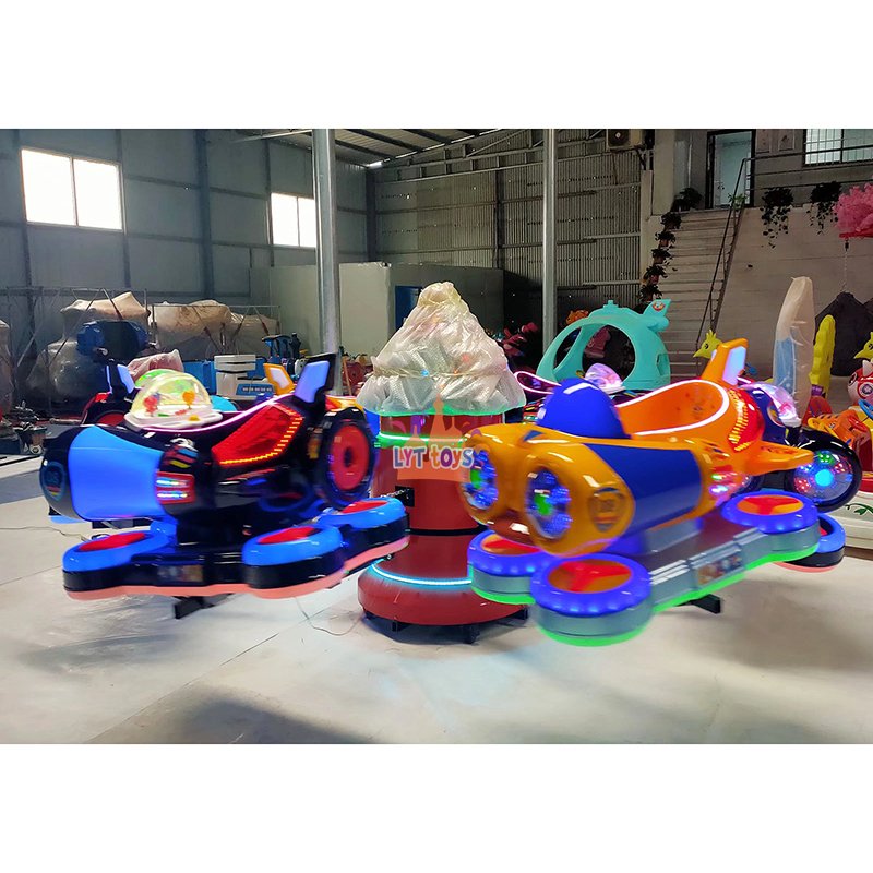 6 Seat Aircraft Spaceship Backyard Mini Carousel Kiddie Ride On Plane Merry Go Round For Sale