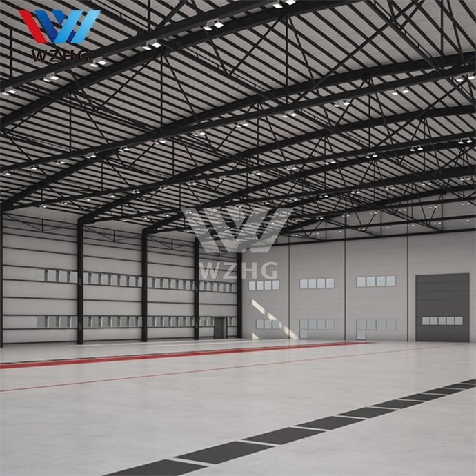 China Factory Manufacture Garages Large Span Steel Structure For Sale Space Frame Aircraft Hangar Design