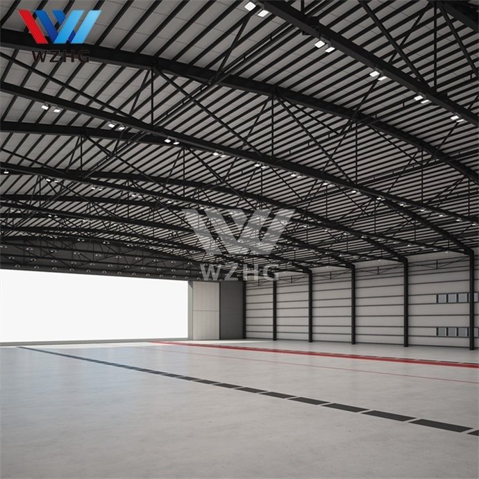 China Factory Manufacture Garages Large Span Steel Structure For Sale Space Frame Aircraft Hangar Design