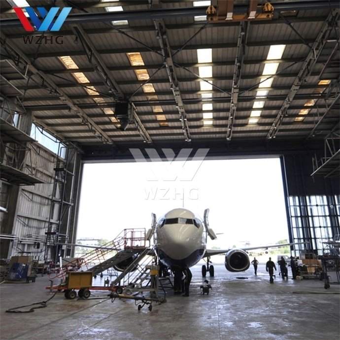 China Factory Manufacture Garages Large Span Steel Structure For Sale Space Frame Aircraft Hangar Design