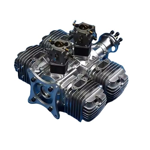 aircraft model gasoline engine four-cylinder two-stroke side exhaust natural air-cooled hand start displacement 222CC DIY