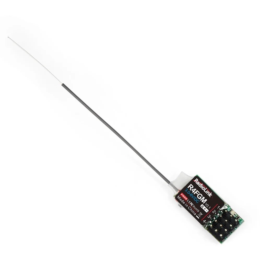Radiolink R4FGM Mini 4-Channel Receiver Gyro RC Pocket Drift Cars Compatible RC4GS RC6GS T8S T8FB Drones Accessories