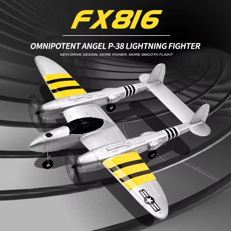 Fx816 Remote-controlled Aircraft P38 Lightning Fighter Fixed Wing Remote-controlled Aircraft Glider Model Toy