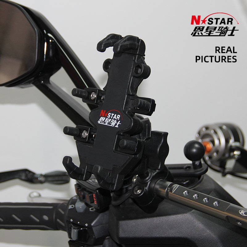 Taurus Cycling & Motorcycle Phone Holder Aluminum Alloy N-Star High Performance Outdoor Manual Clip Portable Rubber Material