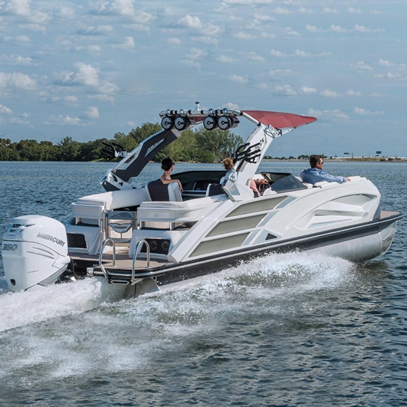 Luxury Tritoon RC Pontoon Boat 19ft-27ft Fiberglass Fishing Boat Party Sport Yacht Aluminum Hull Outboard Engine CE