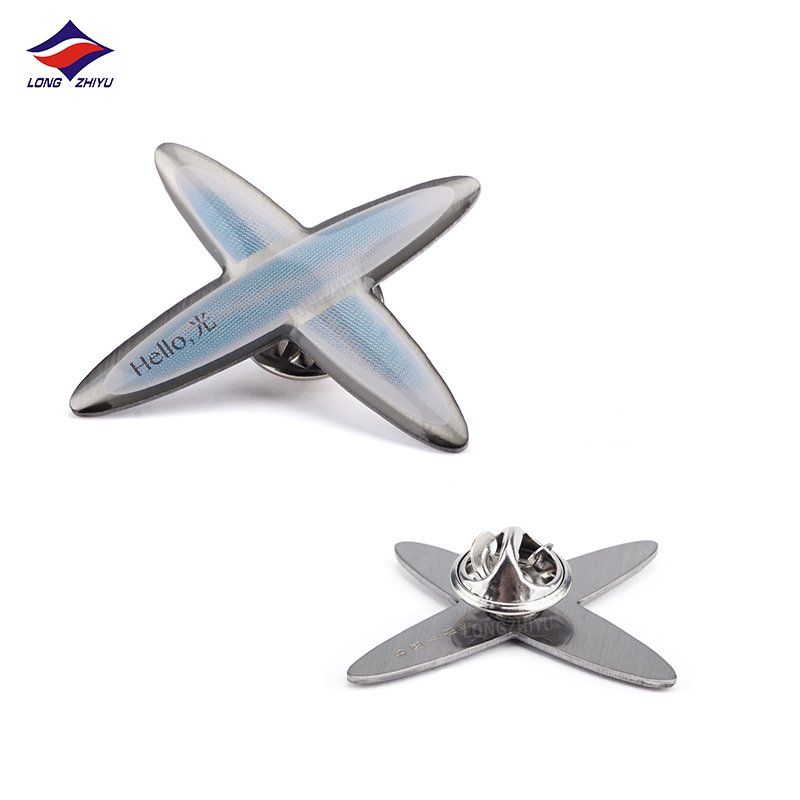 Longzhiyu Custom Printed Epoxy Dome Pins Factory Wholesale Airplane Wing Lapel Pins Metal