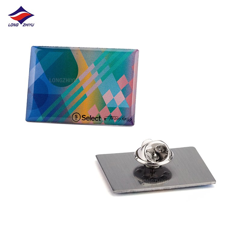 Longzhiyu Custom Printed Epoxy Dome Pins Factory Wholesale Airplane Wing Lapel Pins Metal