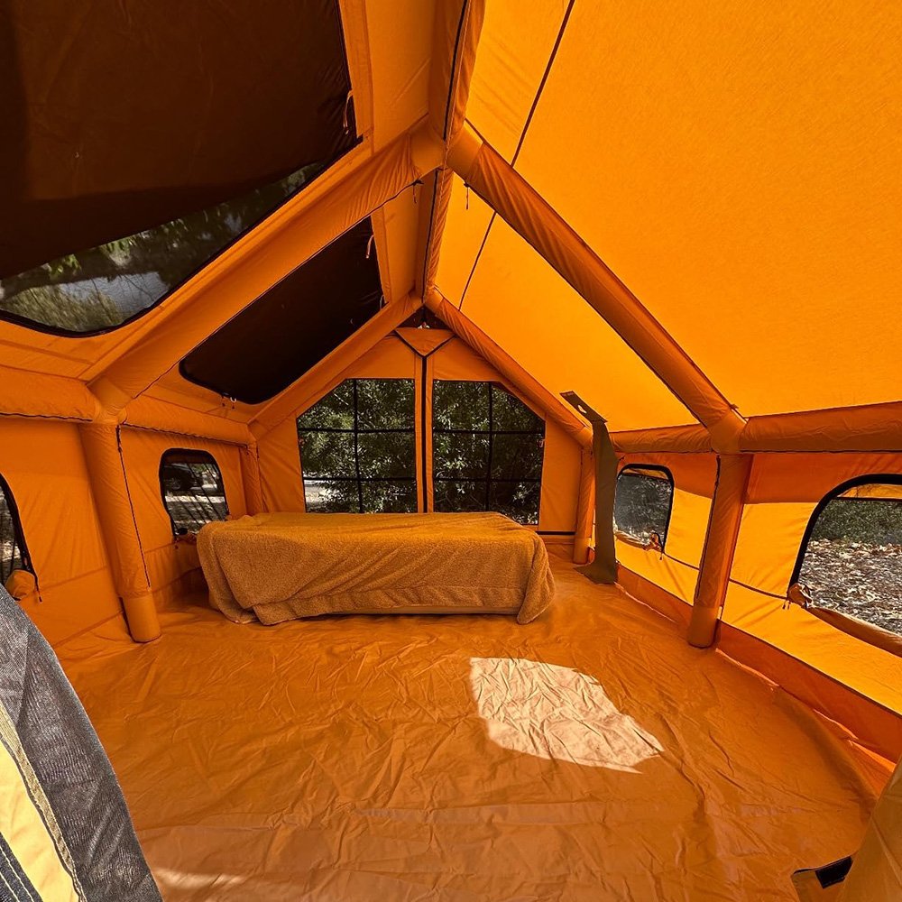 Large Air Inflatable Camping Tent House 8 Person Outdoor Tents Camping Waterproof Easy Setup Canvas Hot Tent with Stove Jack