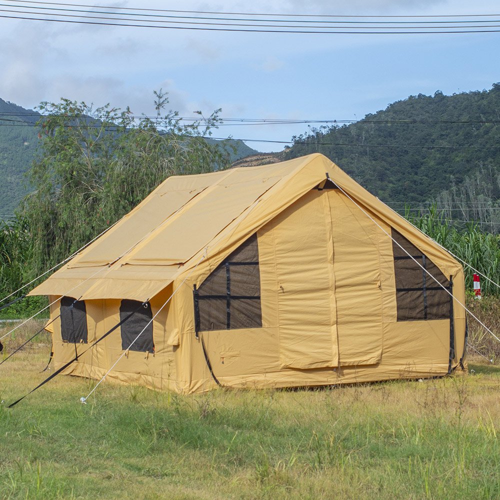 Large Air Inflatable Camping Tent House 8 Person Outdoor Tents Camping Waterproof Easy Setup Canvas Hot Tent with Stove Jack