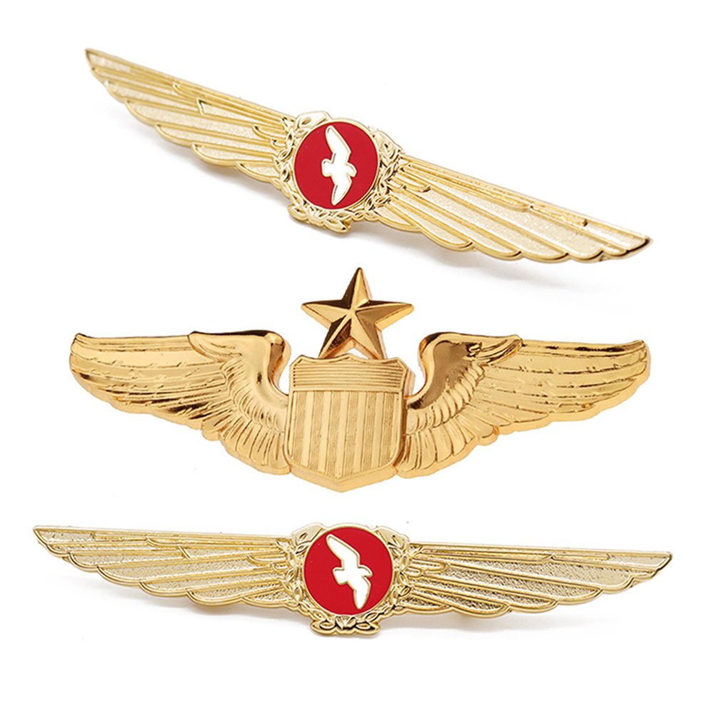 Custom Logo Metal 3d Die Cast Casting aircraft Lapel Pin Badge Zinc Alloy Enamel Saudi Emirates Airlines Aviation Wing Pin