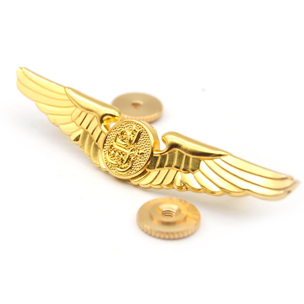 Custom Logo Metal 3d Die Cast Casting aircraft Lapel Pin Badge Zinc Alloy Enamel Saudi Emirates Airlines Aviation Wing Pin