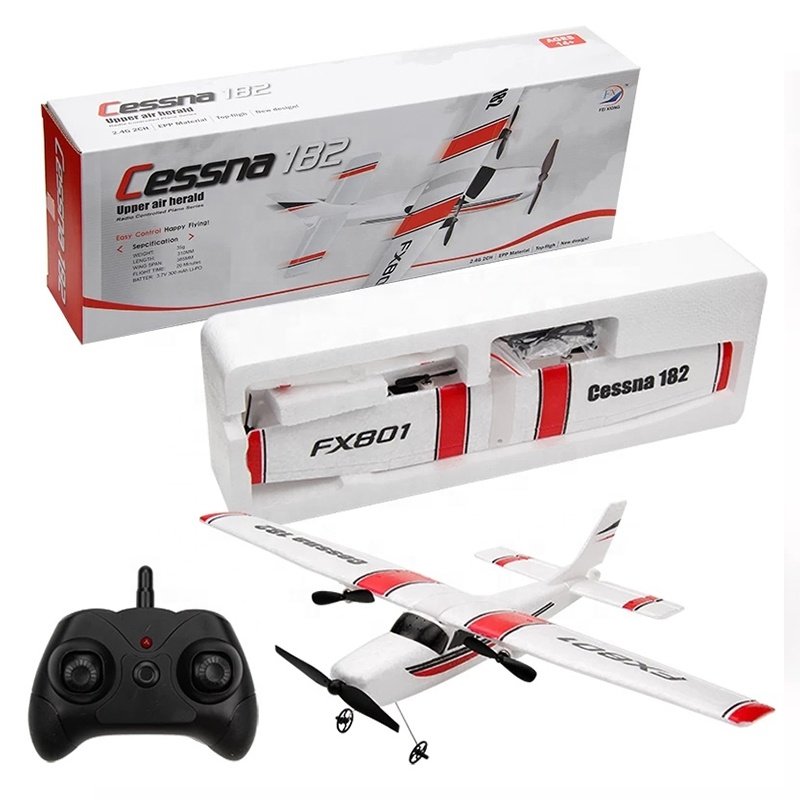 New Design FX801 Airplane Cessna 182 RC Plane 2.4GHz 2CH EPP Craft Remote Control Electric Glider Airplane