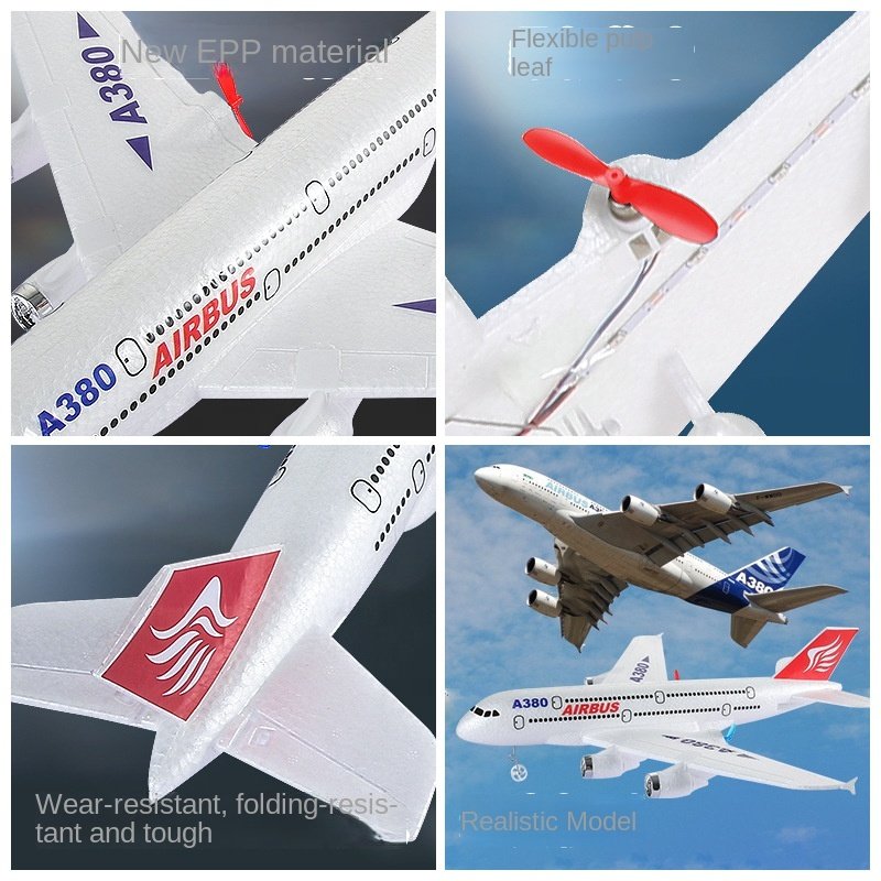 2.4G Remote Control Plane 2.5CH EPP Durable Styrofoam Airplane RC Aircraft Plane for Kids Boys Girls Airbus A380 Model