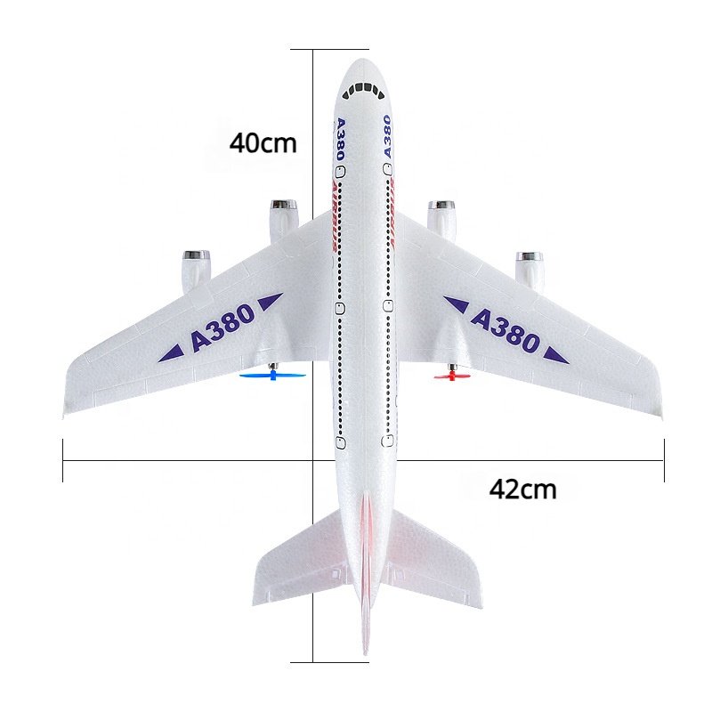 2.4G Remote Control Plane 2.5CH EPP Durable Styrofoam Airplane RC Aircraft Plane for Kids Boys Girls Airbus A380 Model