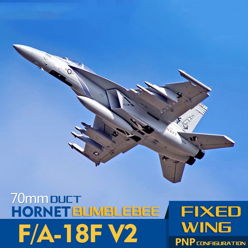 FMS 70mm Ducted Fan EDF Jet F18 PNP F/A-F V2 Hornet Model Aircraft Remote Control Assembled F- Hobby RC Airplane