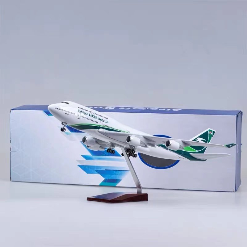 Iraq B747 LED Aircraft Model Voice Control Passenger Aircraft Model 1:150 Passenger Aircraft Simulation Model 47cm