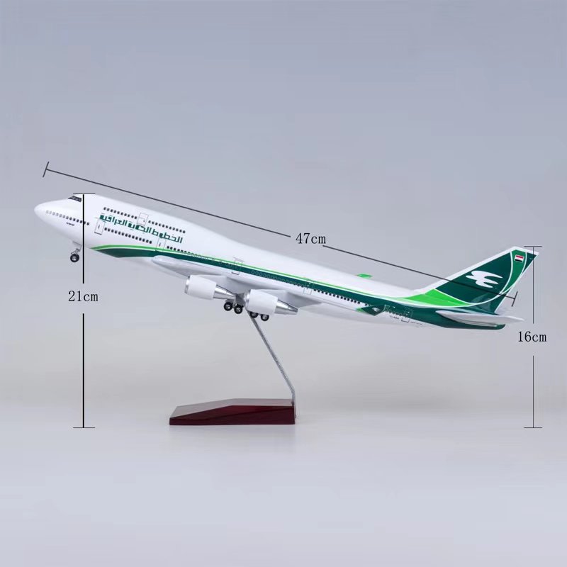 Iraq B747 LED Aircraft Model Voice Control Passenger Aircraft Model 1:150 Passenger Aircraft Simulation Model 47cm