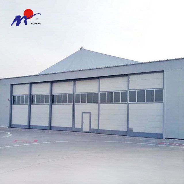 Large Factory Side Revolving Sliding Aircraft Manufacturers Automatic Hangar Sectional Door