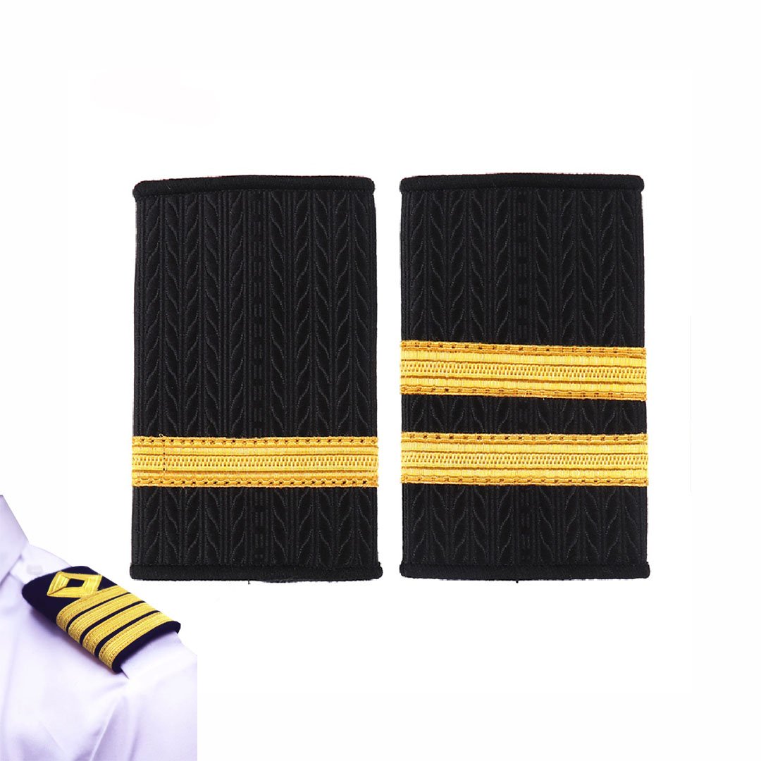 Pairs Professional Pilot Uniform Airline Epaulettes Professional Pilot Uniform Epaulettes Gold Stripe Shoulder Badges Hot Sell