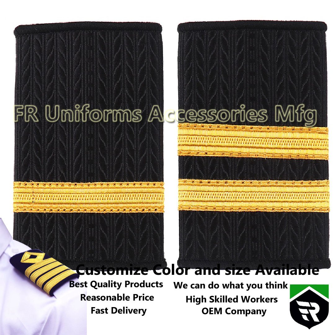 Pairs Professional Pilot Uniform Airline Epaulettes Professional Pilot Uniform Epaulettes Gold Stripe Shoulder Badges Hot Sell