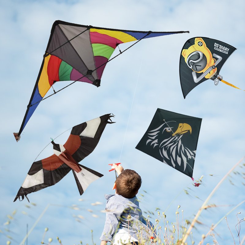 New style custom Portable Polyester easy Flying bird shape scarer eagle kite