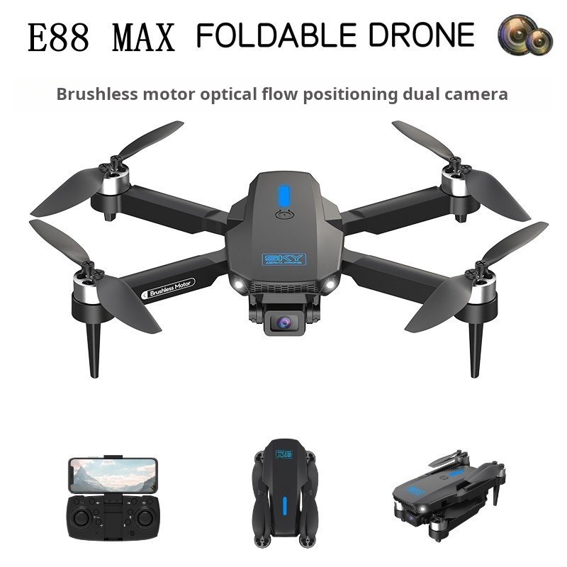 Cross-border E88 UAV optical flow brushless four-axis aircraft HD aerial photography dual camera remote control aircraft