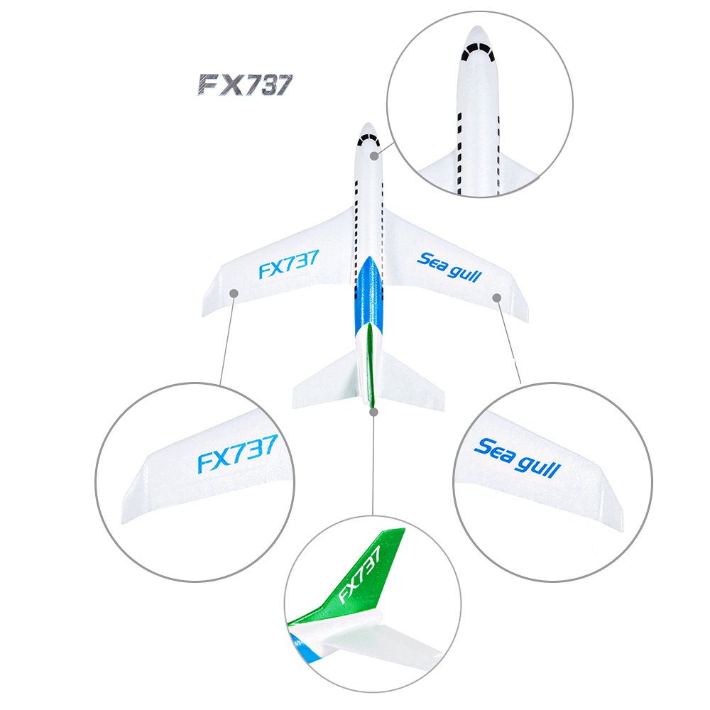 Xueren FX-737 FX737 Glider Aircraft 480mm Wingspan New Design Airplane Model Glider plane EPP Foam DIY Drone Children toys