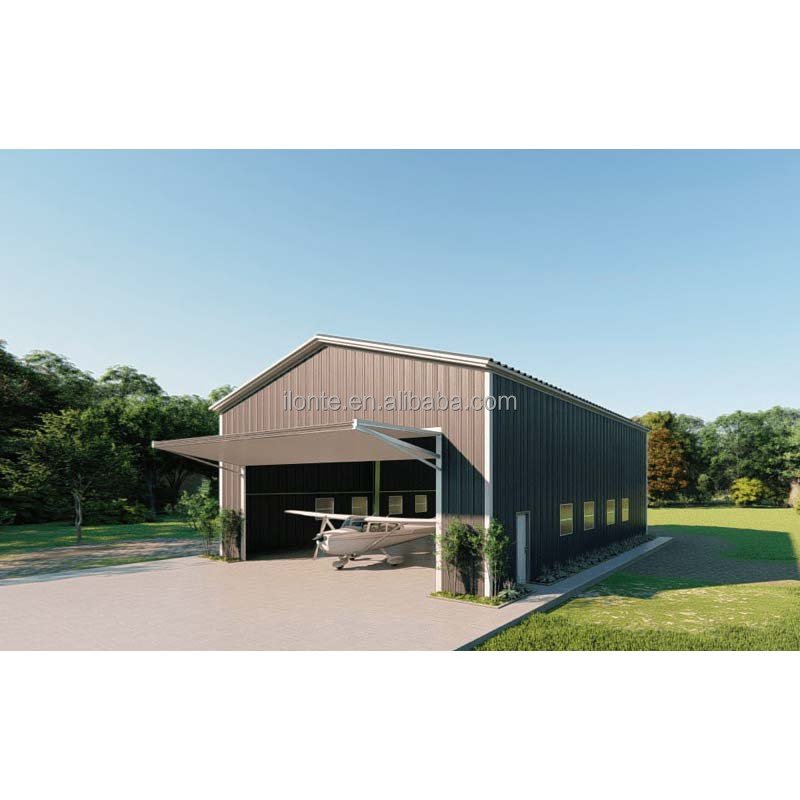 Building Kits for Private Airplane Hangars / Aircraft Maintenance Buildings / Helicopter Hangars Insulated Prefab Steel Light