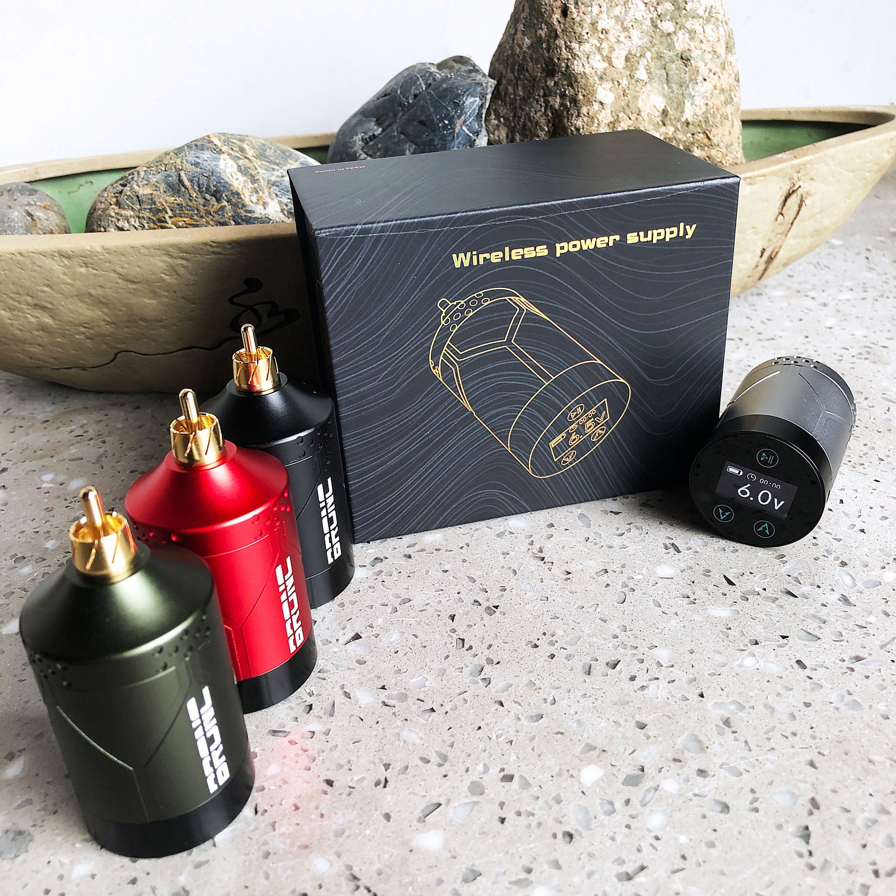 BRONC 1800mah Tattoo Pen Battery Mini Wireless Tattoo Power Supply with Voltage Display Type-C