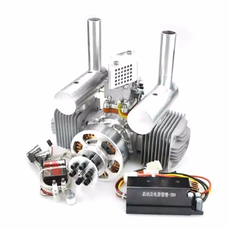 model aircraft unmanned aerial vehicle gasoline engine two-cylinder two-stroke with power generation system 80W170CC disp