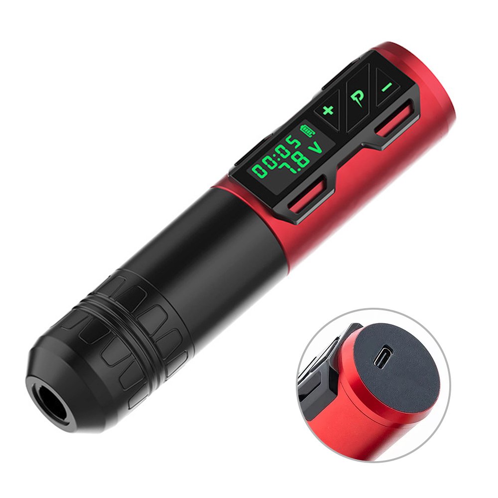 Battery Tattoo Wireless Pen High Definition USB Rechargeable Rotary Tattoo Pen LCD Display Professional Tattoo Makeup Equipment