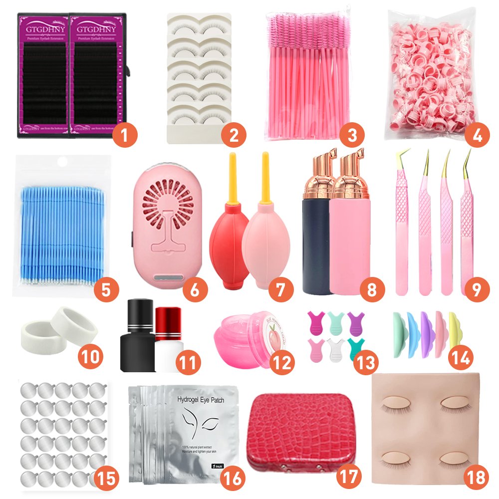 Hot selling Customized Eyelash Extension Training Kits Lash Kits Set Professional Eyelash Extension Tools Supply
